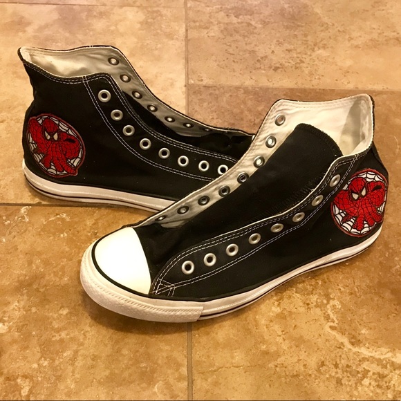 spiderman converse high tops